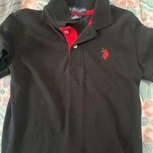 U.S. Polo Assn. Kids Polo Shirt in Black with Red Accents